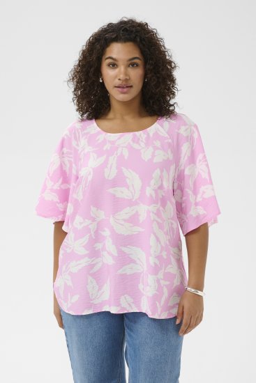 Kaffe Curve Marla Blouse Pink Frosting Chalk Leaf - Bluze - 