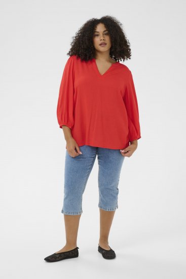 Kaffe Curve Mille Blouse Poppy Red - Bluze - 
