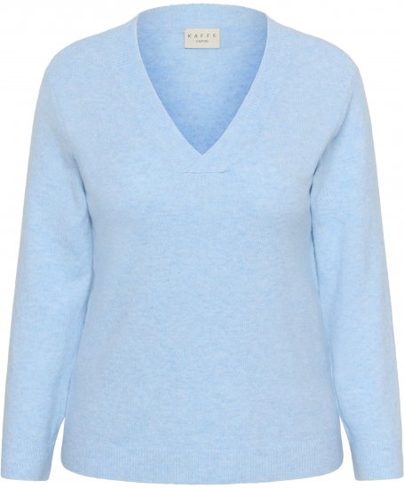 Kaffe Curve Jilanda V-Neck Pullover Blue - Puloveri i pletivo - 