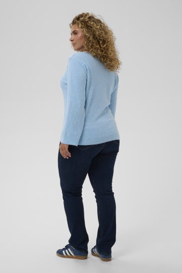 Kaffe Curve Jilanda V-Neck Pullover Blue - Puloveri i pletivo - 
