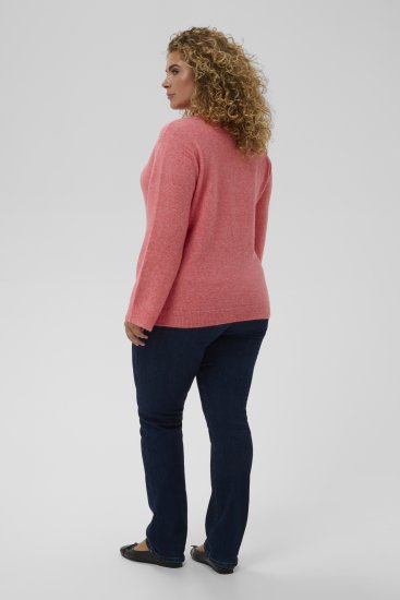 Kaffe Curve Jilanda V-Neck Pullover Red - Puloveri i pletivo - 
