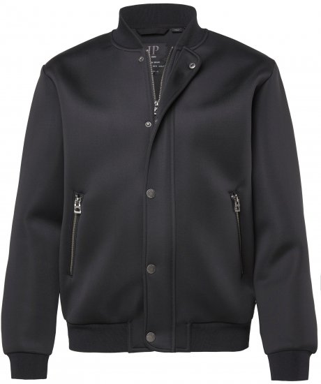 JP1880 College Jacket Scuba Fabric with Zipper Black - Jakne - Muške Jakne Veliki Brojevi