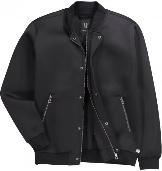 JP1880 College Jacket Scuba Fabric with Zipper Black - Jakne - Muške Jakne Veliki Brojevi