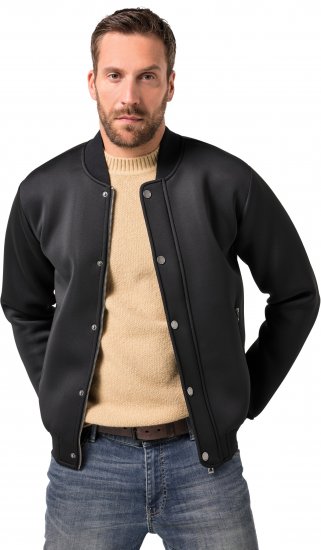 JP1880 College Jacket Scuba Fabric with Zipper Black - Jakne - Muške Jakne Veliki Brojevi