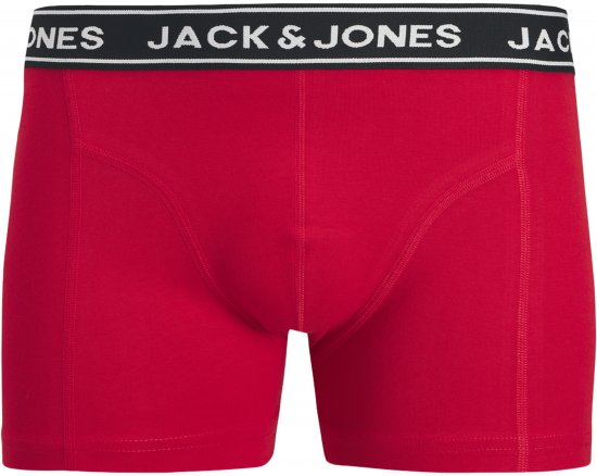 Jack & Jones Hector Solid Trunks 3-Pack Navy/Red/Grey - Bokserice - Muške Bokserice Veliki Brojevi