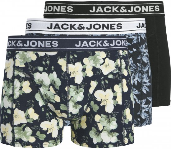Jack & Jones Acray Flower Boxers 3-Pack Black/Navy - Donje rublje & kupaće hlače - muške donje rublje veliki brojevi