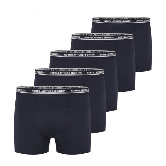 North Latitude 5-Pack Boxershorts Navy - Bokserice - Muške Bokserice Veliki Brojevi