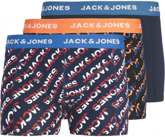 Jack & Jones Logo Trunks 3-Pack Navy Blazer - Donje rublje & kupaće hlače - muške donje rublje veliki brojevi