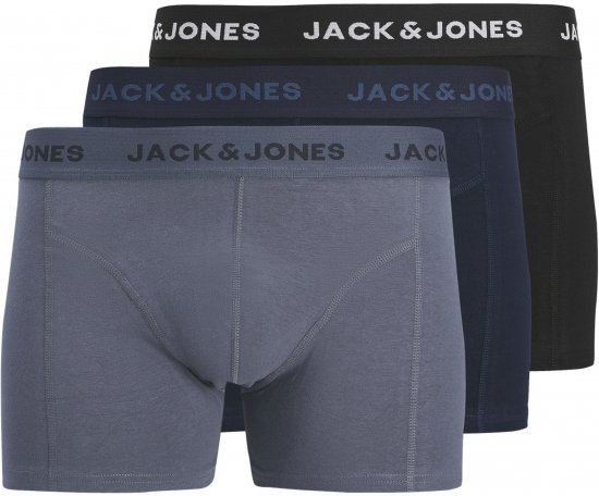 Jack & Jones jeremiah Solid Trunks 3-Pack Navy Blazer - Donje rublje & kupaće hlače - muške donje rublje veliki brojevi