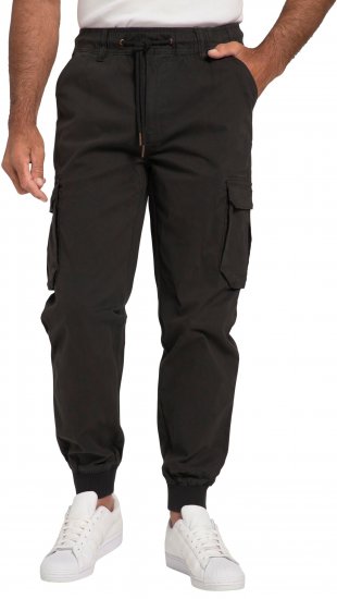 JP1880 Cargo Trousers with Many Pockets Stretchy Black - Traperice & hlače - Muške Traperice i Hlače Veliki Brojevi