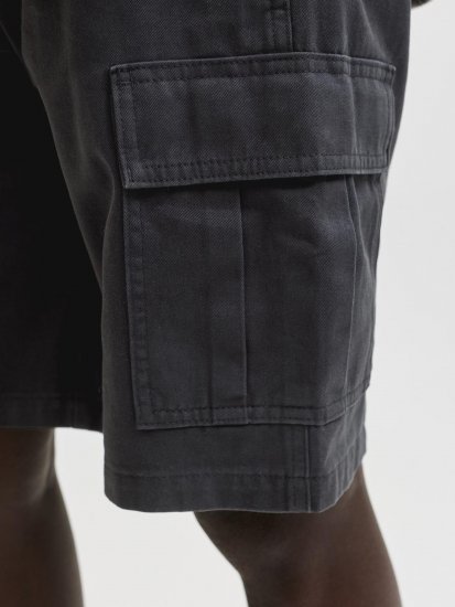Jack & Jones Cole Hudson Belted Cargo Shorts Black - Kratke hlače - Muške Kratke Hlače Veliki Brojevi 