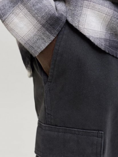 Jack & Jones Cole Hudson Belted Cargo Shorts Black - Kratke hlače - Muške Kratke Hlače Veliki Brojevi 