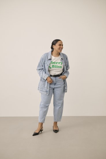 Kaffe Curve Ninna Casual Jacket Light Blue Washed - Jakne - 