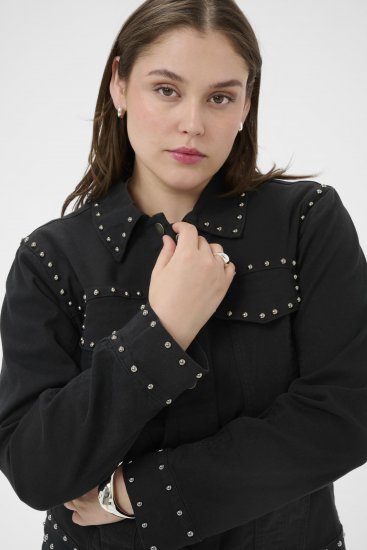 Kaffe Curve Brenn Twill Jacket Washed Black - Traper jakne - 