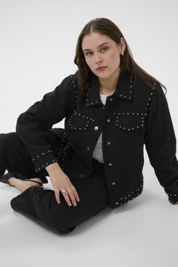 Kaffe Curve Brenn Twill Jacket Washed Black - Traper jakne - 