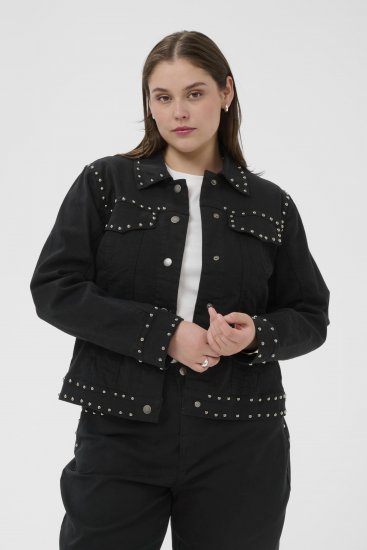 Kaffe Curve Brenn Twill Jacket Washed Black - Traper jakne - 
