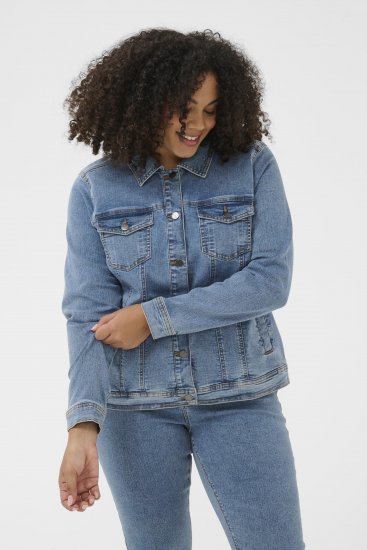 Kaffe Curve Vilana Denim Jacket Washed Blue - Traper jakne - 