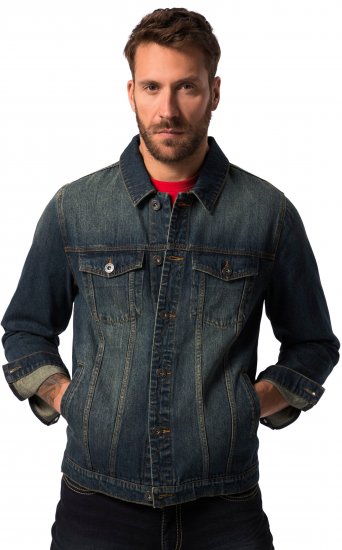 JP1880 Denim Jacket Dark Blue Denim - Jakne - Muške Jakne Veliki Brojevi