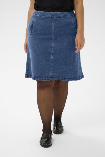 Kaffe Curve Leni Denim Skirt Blue - Suknje - 