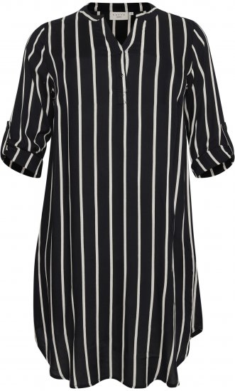 Kaffe Curve Milana Shirt Haljina Crna / Chalk pruga - Haljine - 