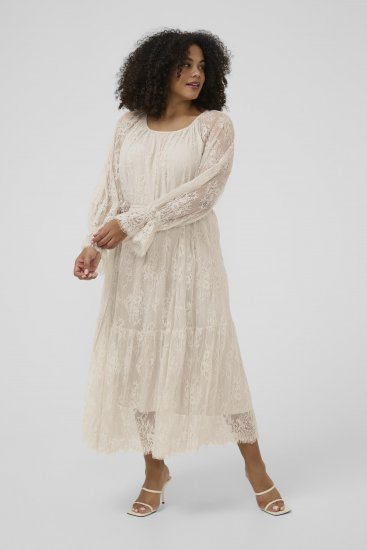 Kaffe Curve Amalie Lace Dress Moonbeam - Midi haljine - 