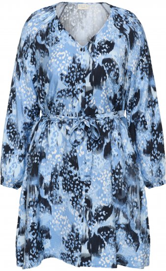 Kaffe Curve Aliana Dress Blue Flower Animal - Midi haljine - 