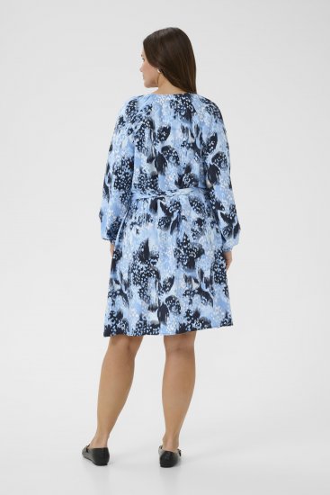 Kaffe Curve Aliana Dress Blue Flower Animal - Midi haljine - 