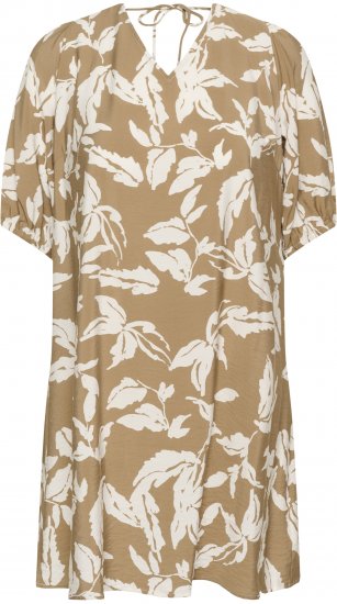 Kaffe Curve Marla Dress Oak Chalk Leaf - Midi haljine - 