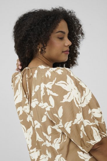 Kaffe Curve Marla Dress Oak Chalk Leaf - Midi haljine - 