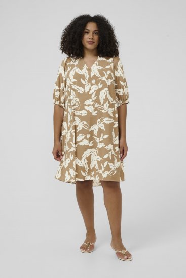Kaffe Curve Marla Dress Oak Chalk Leaf - Midi haljine - 