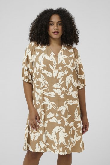 Kaffe Curve Marla Dress Oak Chalk Leaf - Midi haljine - 