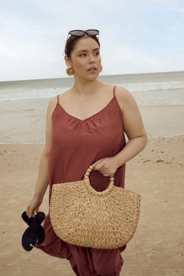 Kaffe Curve Emilia Dress Henna Brown - Maxi haljine - 