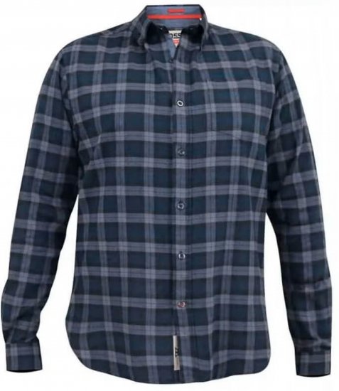 D555 Luton Checked Flanell Shirt Navy - Košulje - Muške Košulje Veliki Brojevi