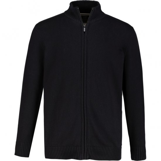 JP1880 Sweater Knitter with Zipper Black - Puloveri & Dukserice - Muške Puloveri & dukserice veliki brojevi