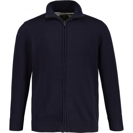 JP1880 Cardigan Knitted with Zipper Navy TALL - MUŠKA ODJEĆA MT-6XLT - Odjeća za Visoke Muškarce