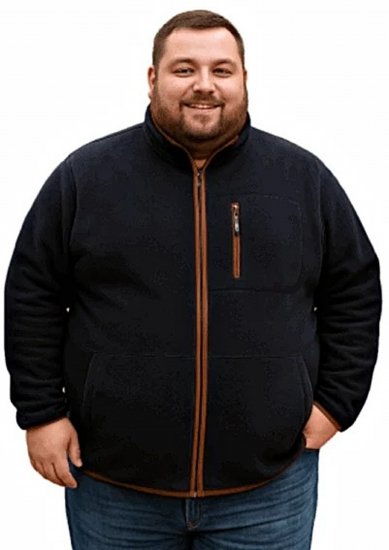 Espionage FL048 Microfleece Jacket Navy - Jakne - Muške Jakne Veliki Brojevi