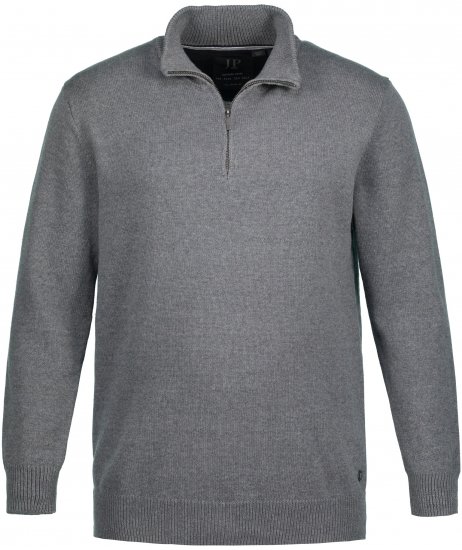 JP1880 Sweater Quarter Zipper Grey - Puloveri & dukserice - Muške Puloveri & dukserice veliki brojevi