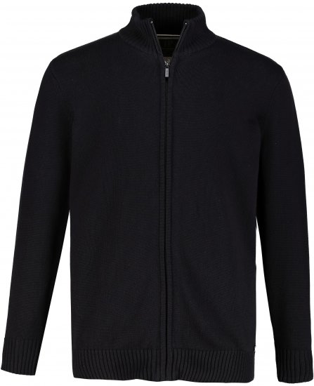 JP1880 Sweater Knitter with Zipper Black - Puloveri & dukserice - Muške Puloveri & dukserice veliki brojevi