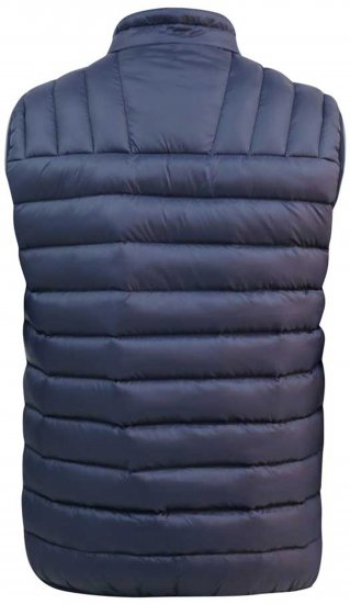 D555 WICKHAM 1 Puffer Gilet with Burgundy Lining Navy - Prsluci - Prsluci u velikim veličinama