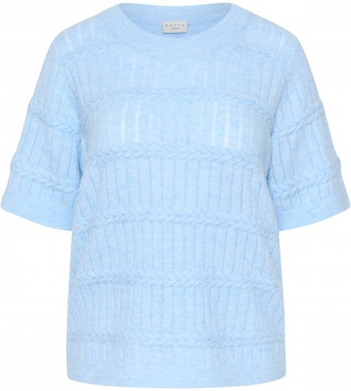 Kaffe Curve Minia Pullover Powder Blue Melange - Pleteni puloveri - 
