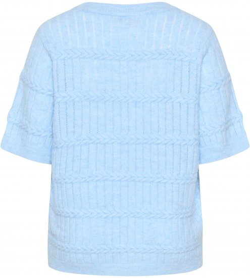 Kaffe Curve Minia Pullover Powder Blue Melange - Pleteni puloveri - 
