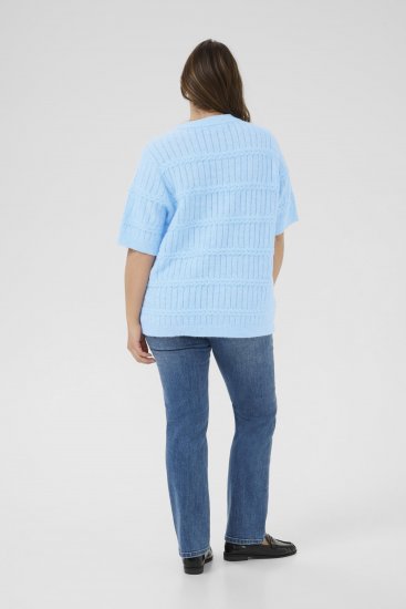 Kaffe Curve Minia Pullover Powder Blue Melange - Pleteni puloveri - 