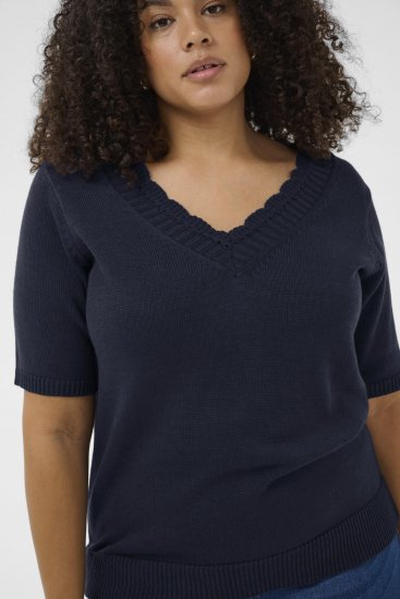 Kaffe Curve Leani Knitted Pullover Midnight Marine - Pleteni puloveri - 