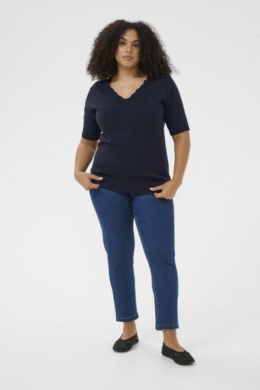 Kaffe Curve Leani Knitted Pullover Midnight Marine - Pleteni puloveri - 