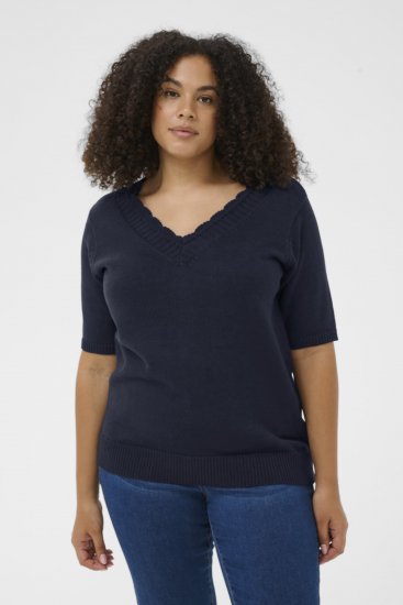 Kaffe Curve Leani Knitted Pullover Midnight Marine - Pleteni puloveri - 