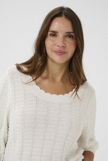 Kaffe Curve Lotia Pullover Chalk - Pleteni puloveri - 