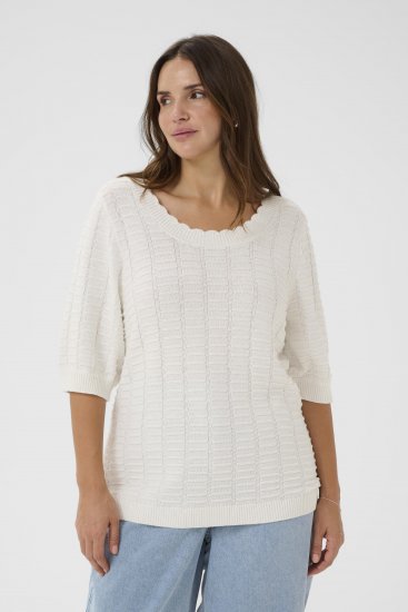 Kaffe Curve Lotia Pullover Chalk - Pleteni puloveri - 