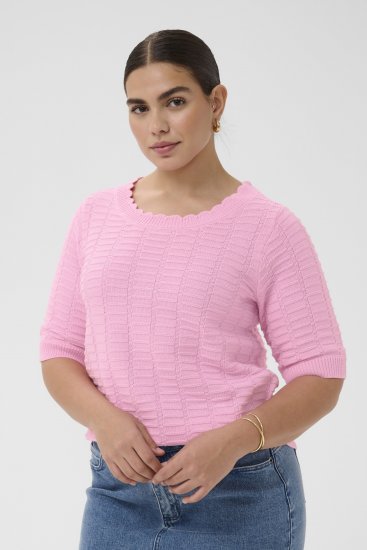 Kaffe Curve Lotia Pullover Pink Frosting - Pleteni puloveri - 