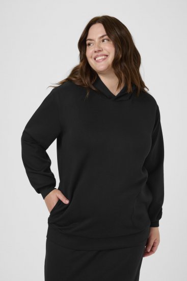 Kaffe Curve Annita Sweatshirt Black - Dukserice s kapuljačom - 