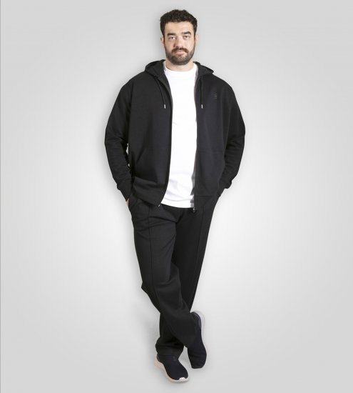 Duke Kenilworth Pin Tuck Sleeves Zip Through Hoodie Dark Navy TALL - TALL puloveri - 